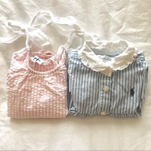 Il Gufo romper + Ralph Lauren dress, 3 months